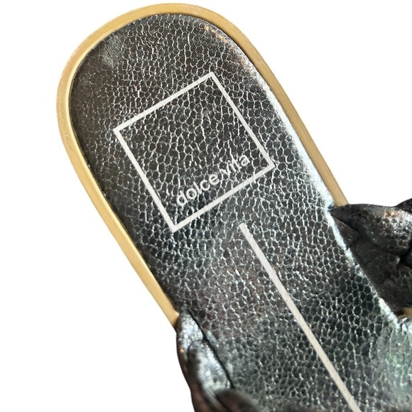 Dolce Vita Stella Silver gun metal Metallic Indy double braided Sandals size 6 - Picture 7 of 8